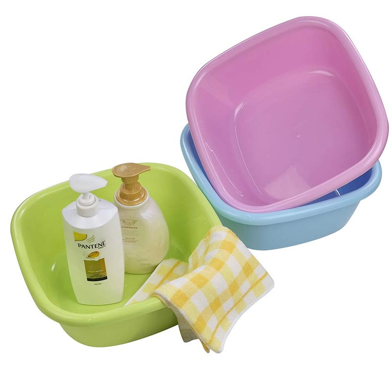 Cand Plastic Square Wash Basin, 12 Quart Dish Tubs, 3-Pack - Image 4